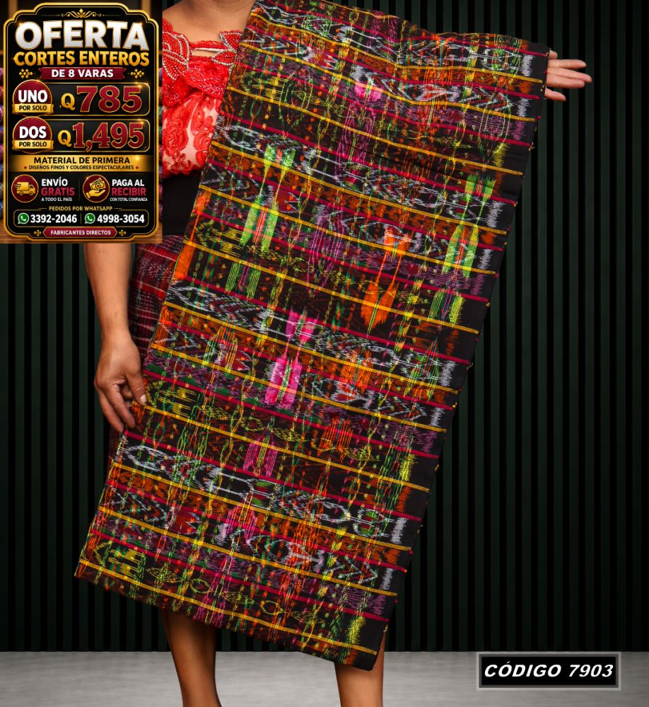 Corte Típico Hilo Alemán de 8 Varas — Q785 | Diseño tradicional guatemalteco