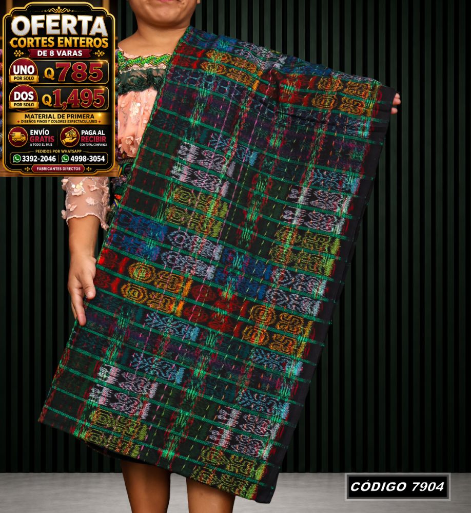 Corte Típico Hilo Alemán de 8 Varas — Q785 | Diseño tradicional guatemalteco