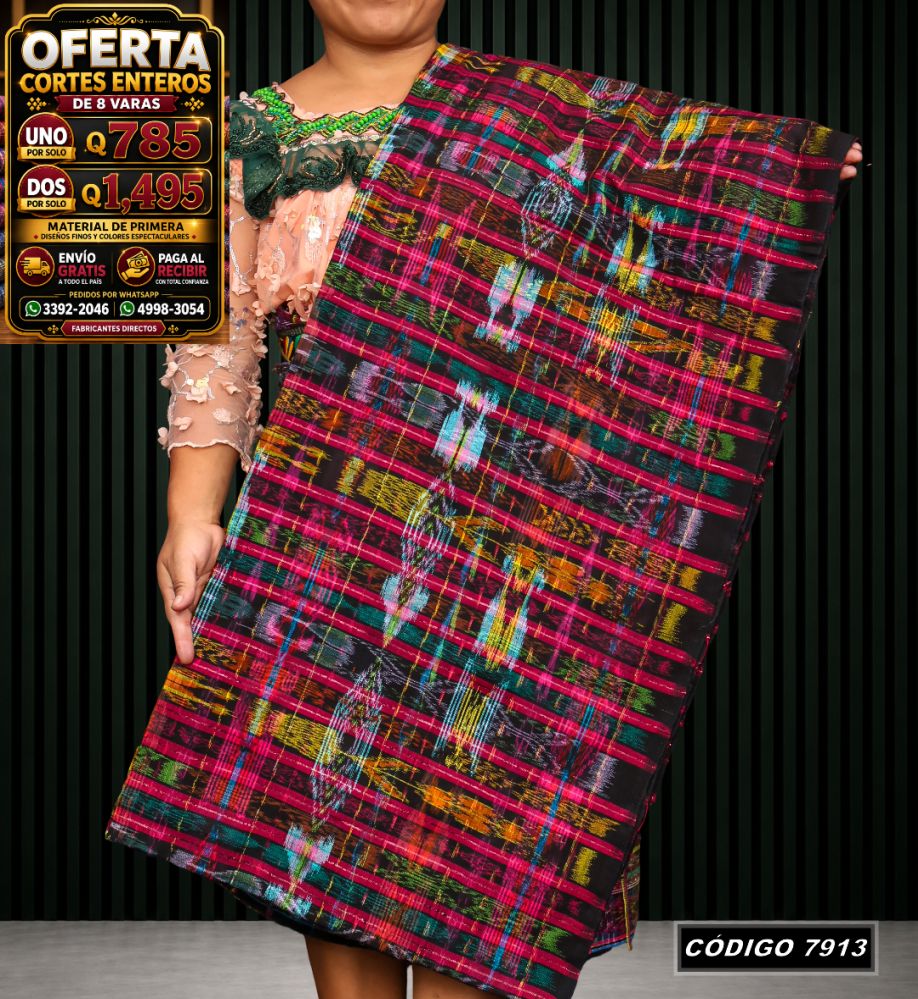 Corte Típico Hilo Alemán de 8 Varas — Q785 | Diseño tradicional guatemalteco