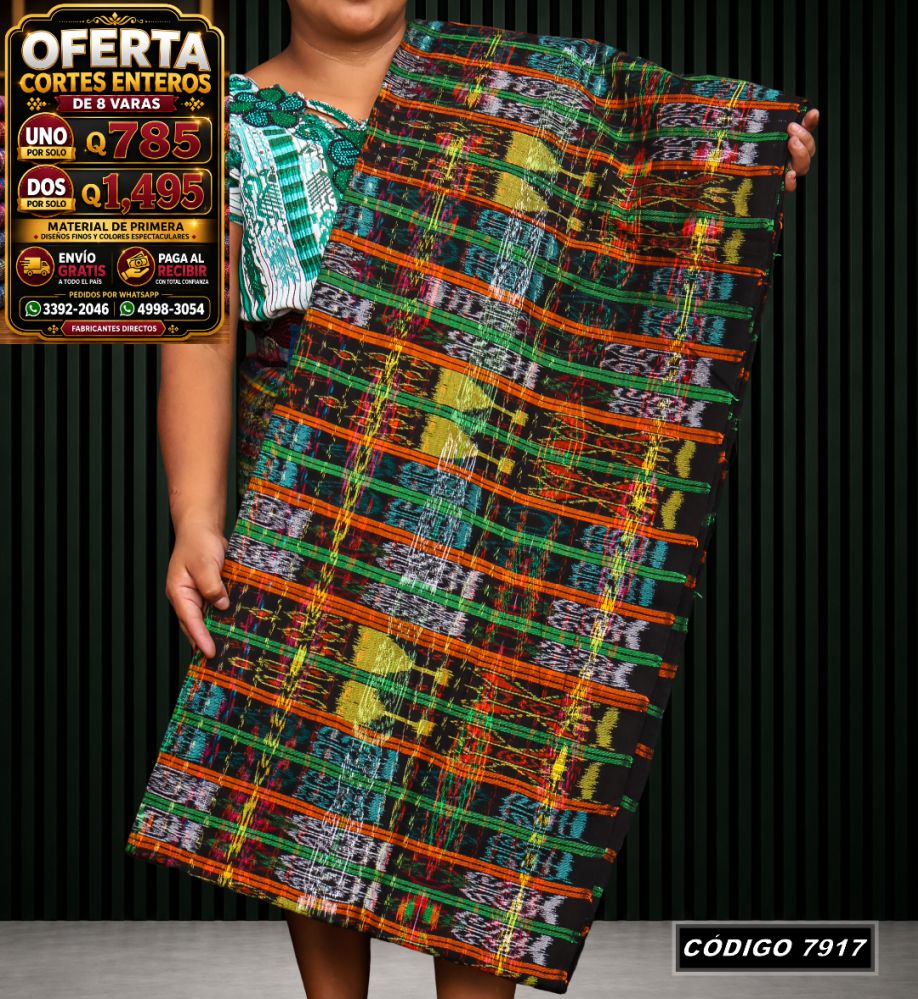 Corte Típico Hilo Alemán de 8 Varas — Q785 | Diseño tradicional guatemalteco