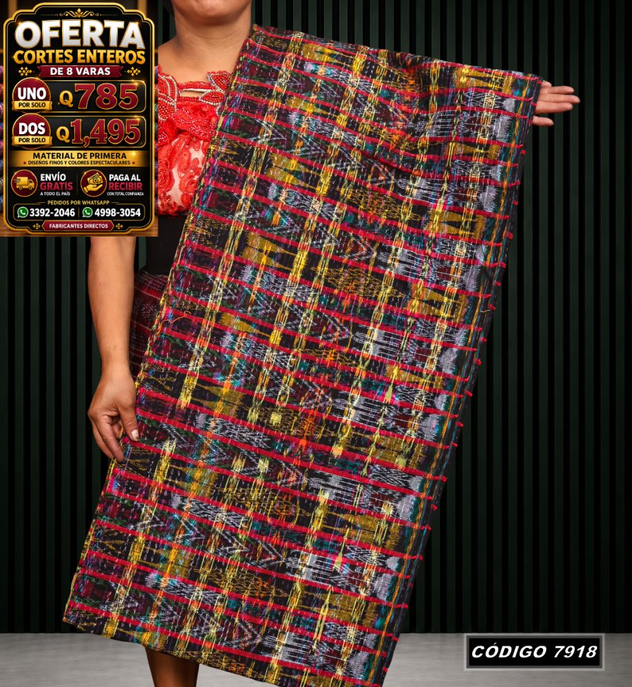 Corte Típico Hilo Alemán de 8 Varas — Q785 | Diseño tradicional guatemalteco