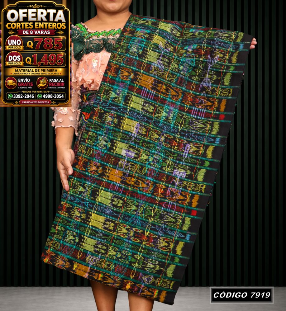 Corte Típico Hilo Alemán de 8 Varas — Q785 | Diseño tradicional guatemalteco