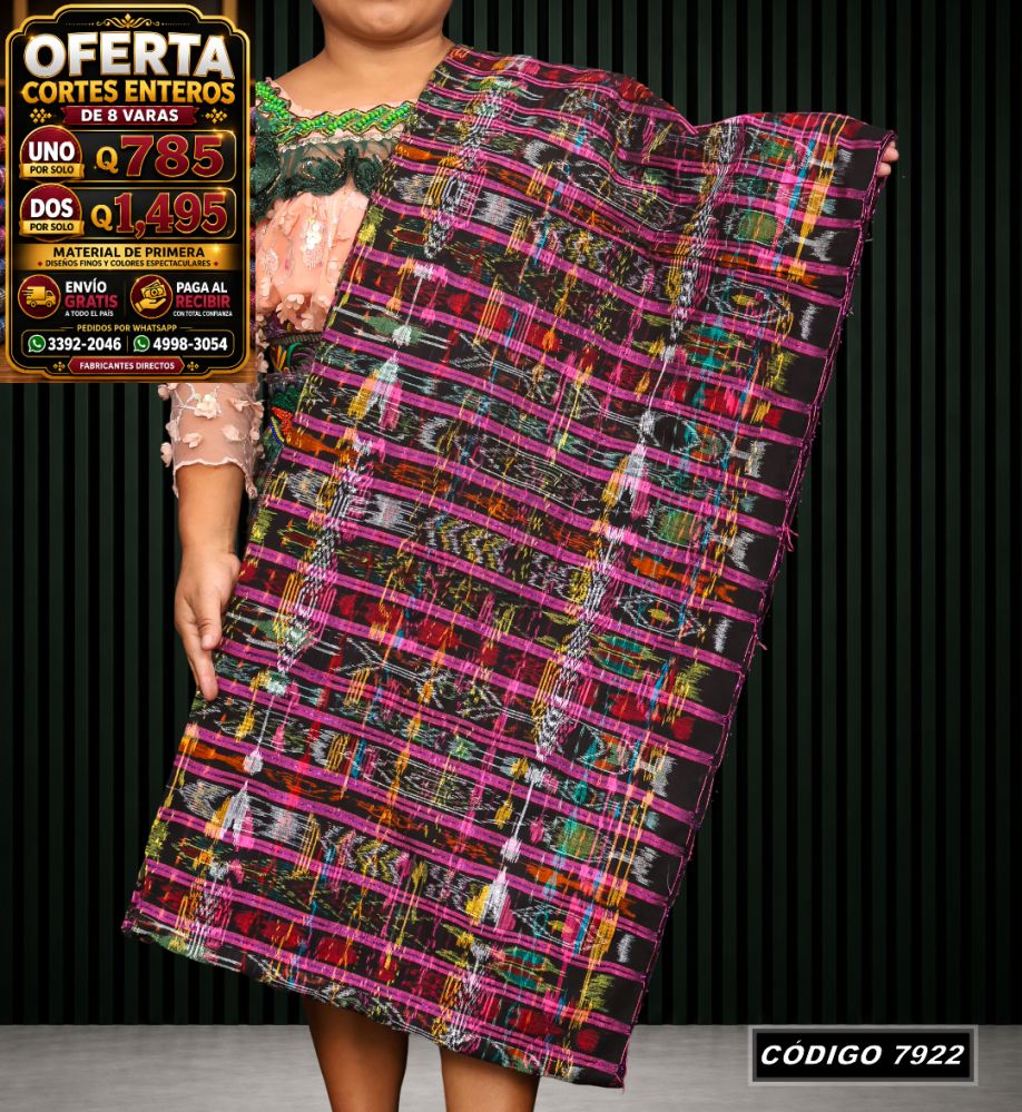Corte Típico Hilo Alemán de 8 Varas — Q785 | Diseño tradicional guatemalteco