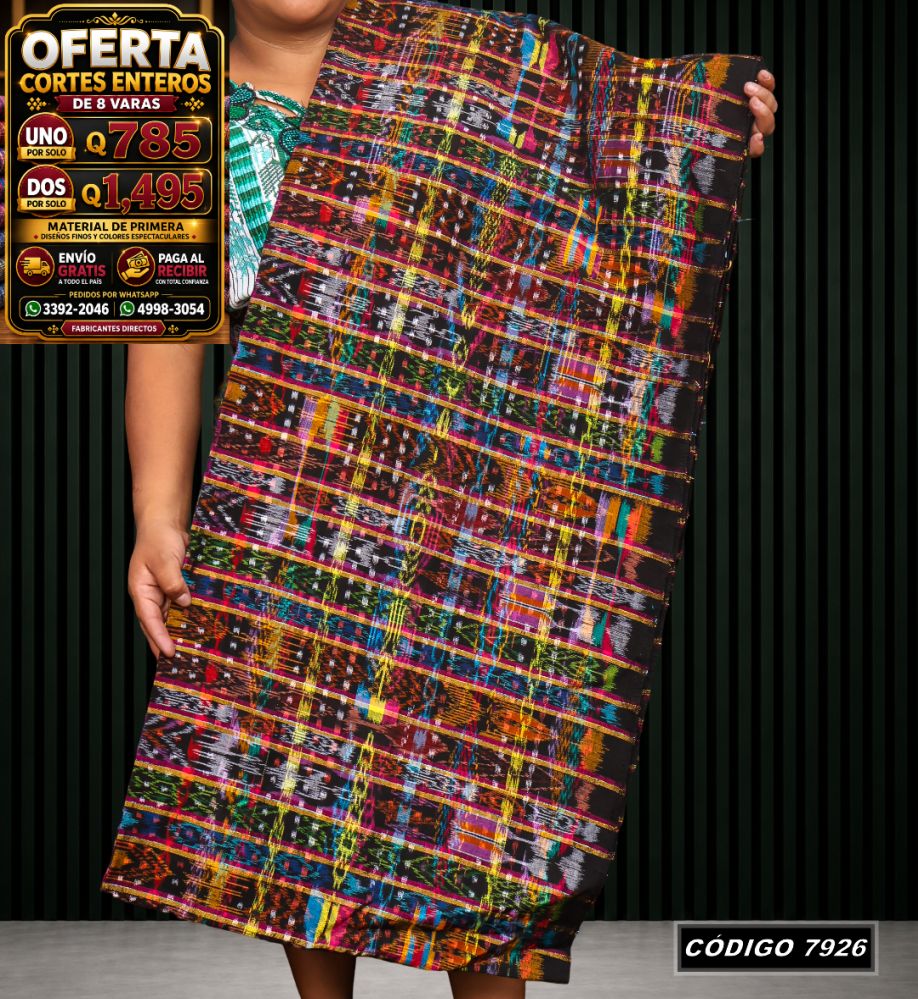 Corte Típico Hilo Alemán de 8 Varas — Q785 | Diseño tradicional guatemalteco