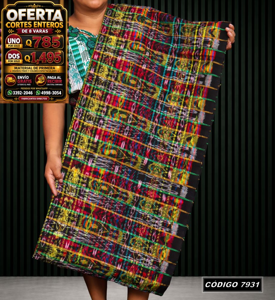 Corte Típico Hilo Alemán de 8 Varas — Q785 | Diseño tradicional guatemalteco