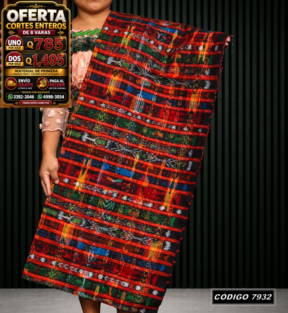 Corte Típico Hilo Alemán de 8 Varas — Q785 | Diseño tradicional guatemalteco