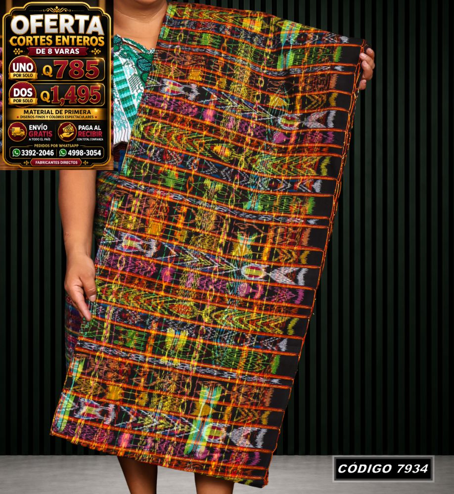 Corte Típico Hilo Alemán de 8 Varas — Q785 | Diseño tradicional guatemalteco