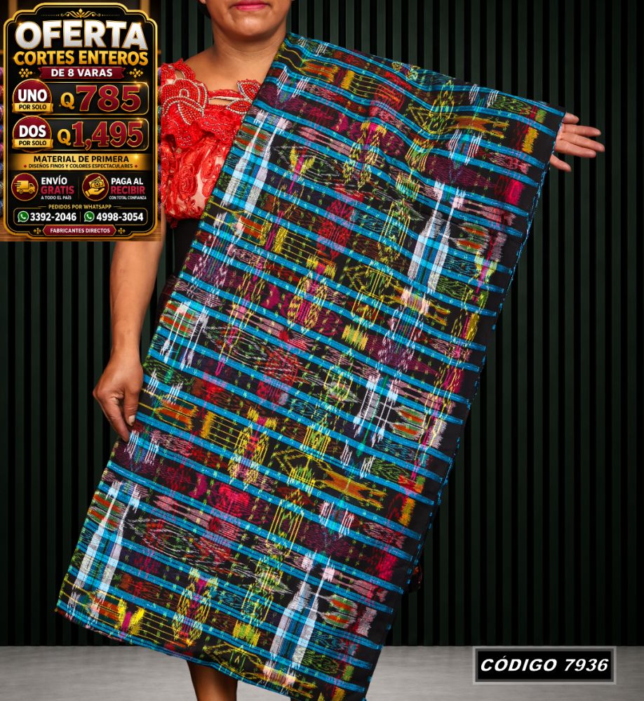 Corte Típico Hilo Alemán de 8 Varas — Q785 | Diseño tradicional guatemalteco