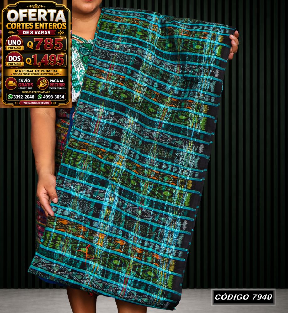 Corte Típico Hilo Alemán de 8 Varas — Q785 | Diseño tradicional guatemalteco
