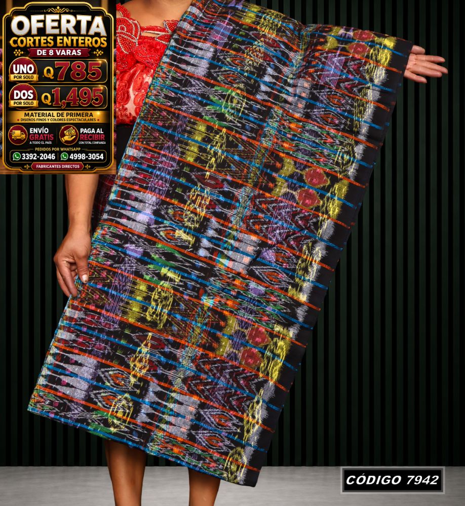 Corte Típico Hilo Alemán de 8 Varas — Q785 | Diseño tradicional guatemalteco