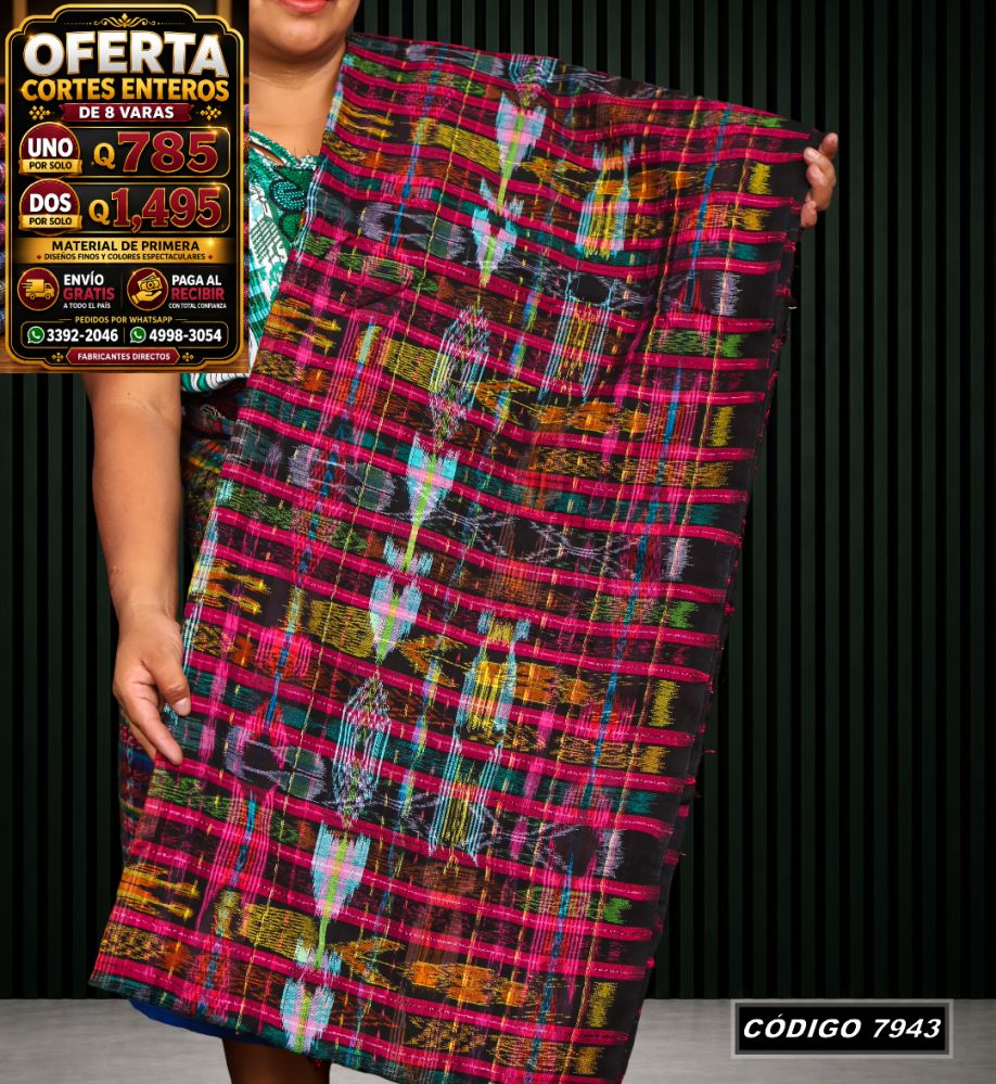 Corte Típico Hilo Alemán de 8 Varas — Q785 | Diseño tradicional guatemalteco