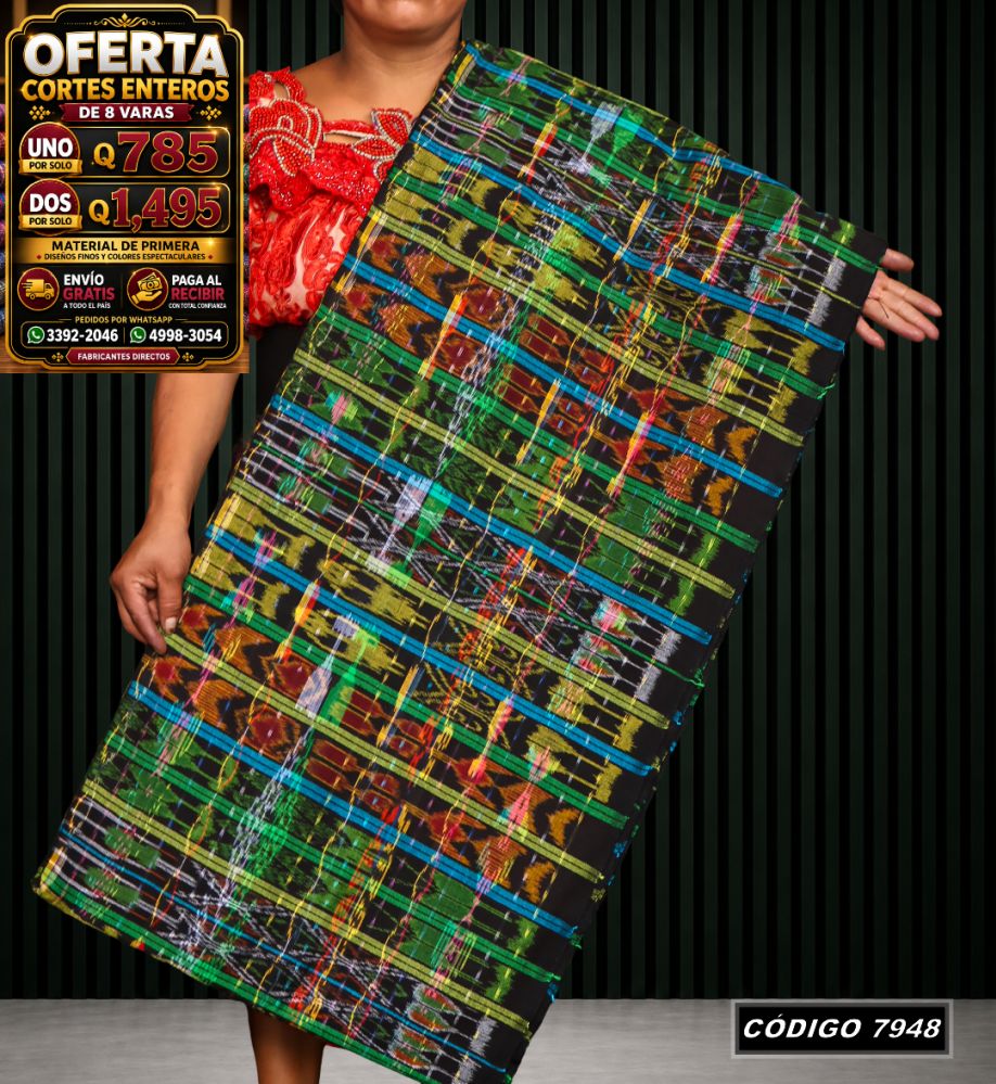Corte Típico Hilo Alemán de 8 Varas — Q785 | Diseño tradicional guatemalteco