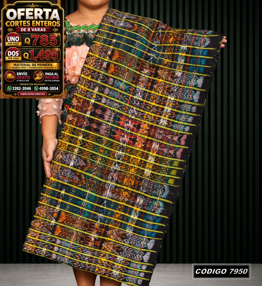 Corte Típico Hilo Alemán de 8 Varas — Q785 | Diseño tradicional guatemalteco