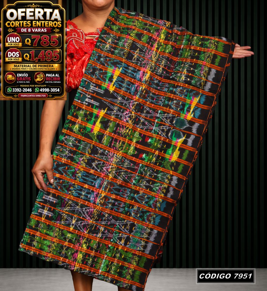 Corte Típico Hilo Alemán de 8 Varas — Q785 | Diseño tradicional guatemalteco