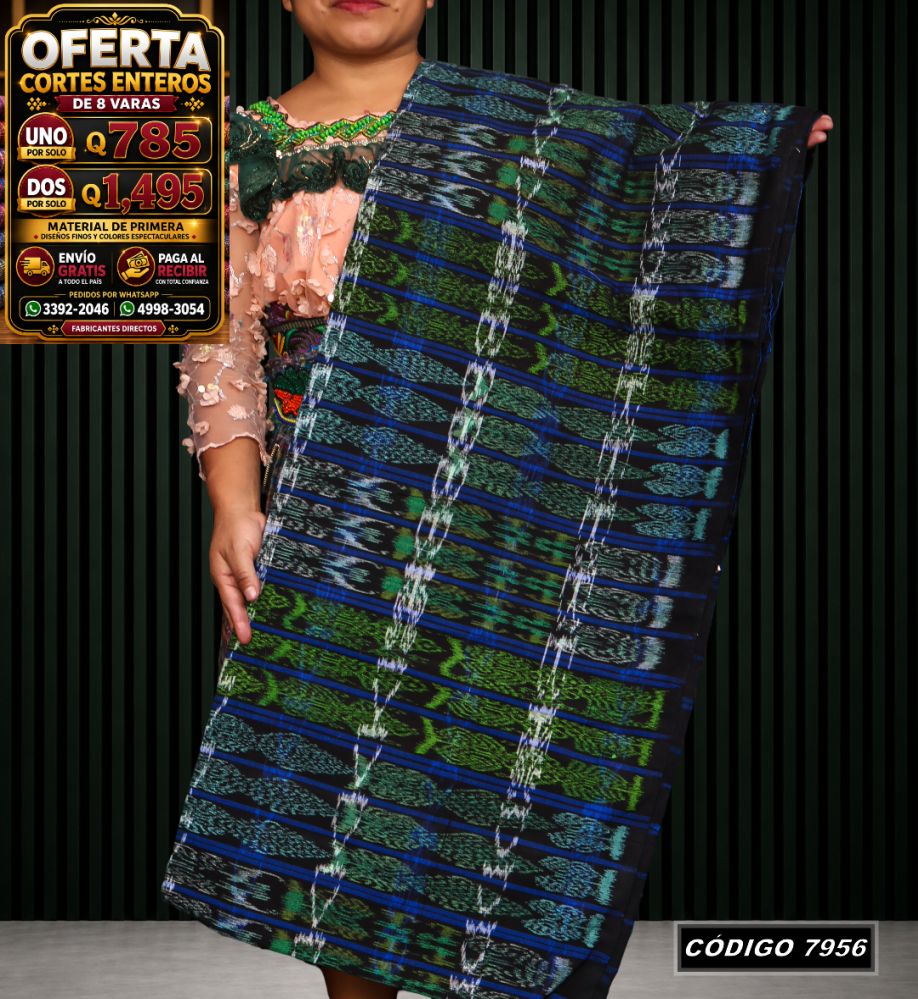 Corte Típico Hilo Alemán de 8 Varas — Q785 | Diseño tradicional guatemalteco