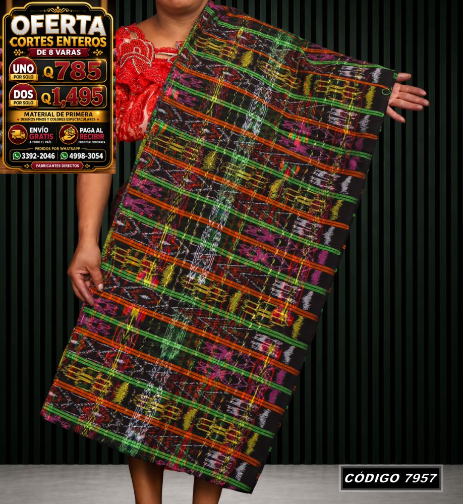 Corte Típico Hilo Alemán de 8 Varas — Q785 | Diseño tradicional guatemalteco