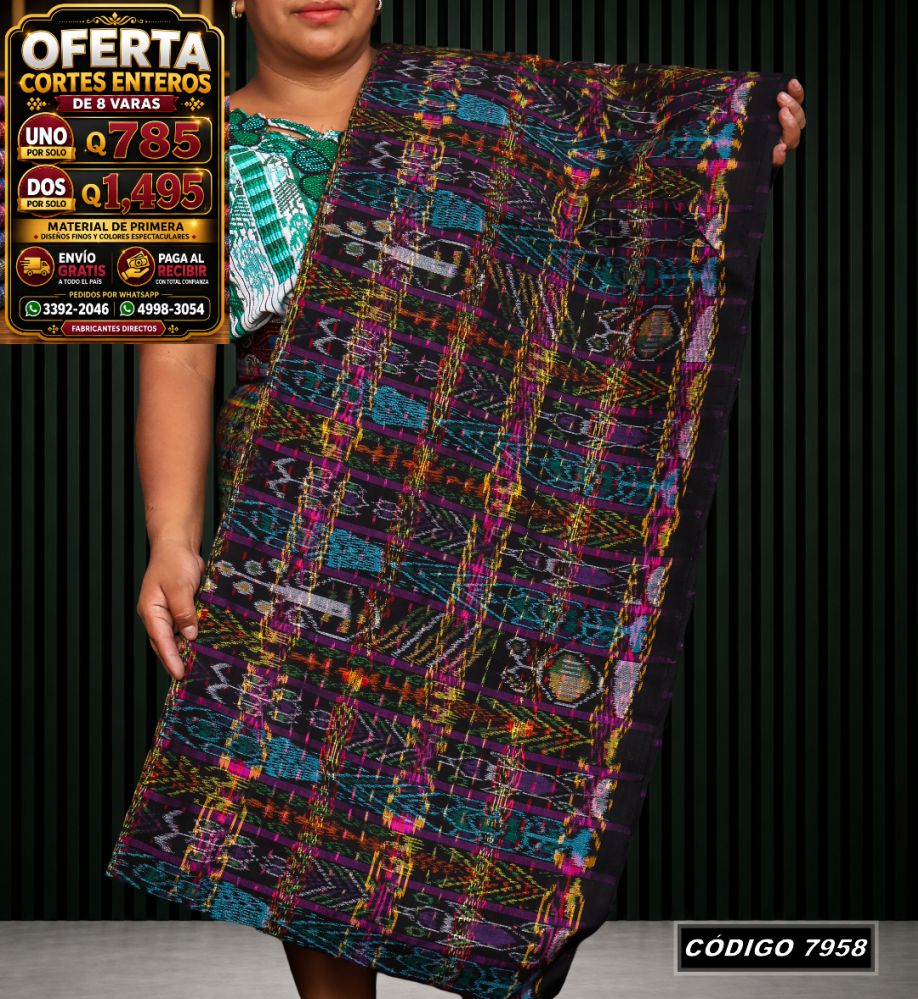 Corte Típico Hilo Alemán de 8 Varas — Q785 | Diseño tradicional guatemalteco
