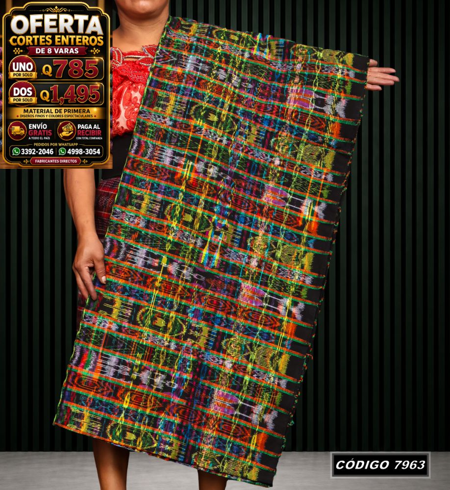 Corte Típico Hilo Alemán de 8 Varas — Q785 | Diseño tradicional guatemalteco