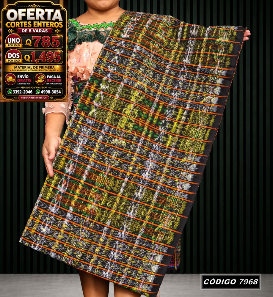 Corte Típico Hilo Alemán de 8 Varas — Q785 | Diseño tradicional guatemalteco