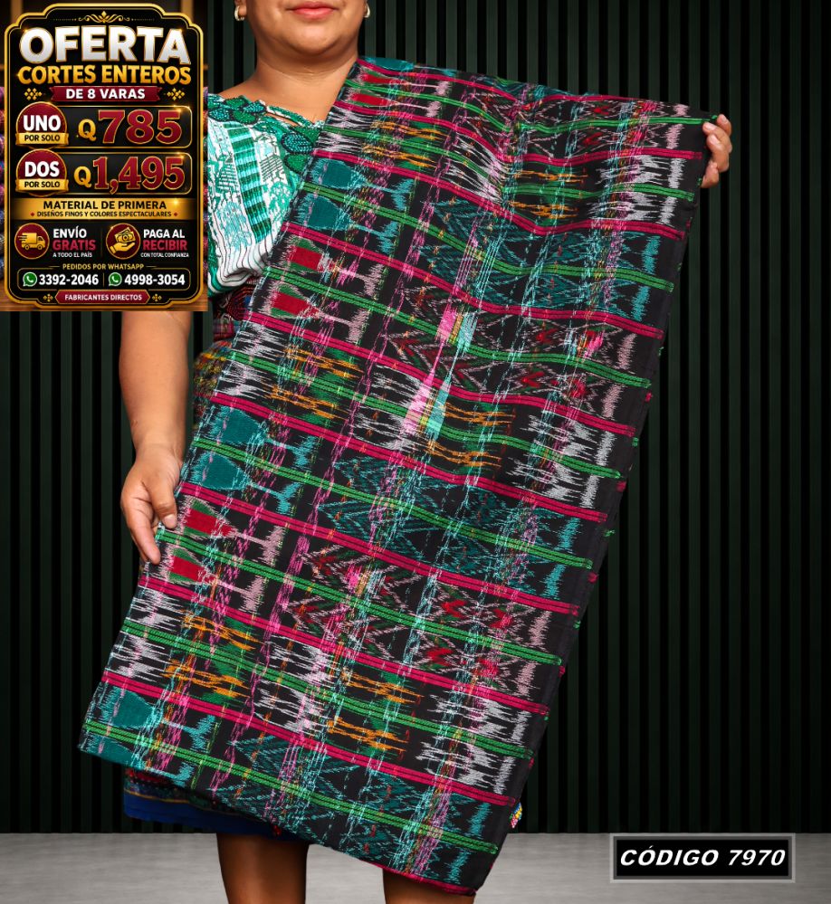 Corte Típico Hilo Alemán de 8 Varas — Q785 | Diseño tradicional guatemalteco