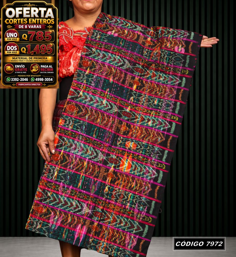 Corte Típico Hilo Alemán de 8 Varas — Q785 | Diseño tradicional guatemalteco