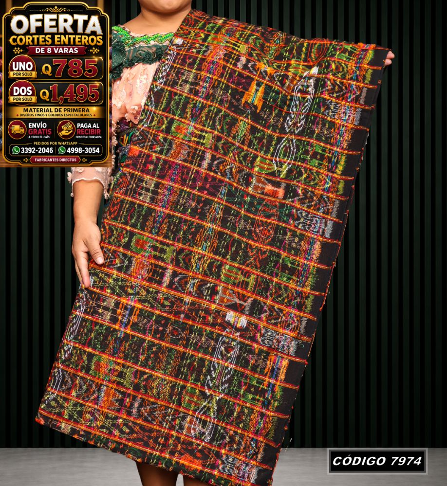 Corte Típico Hilo Alemán de 8 Varas — Q785 | Diseño tradicional guatemalteco