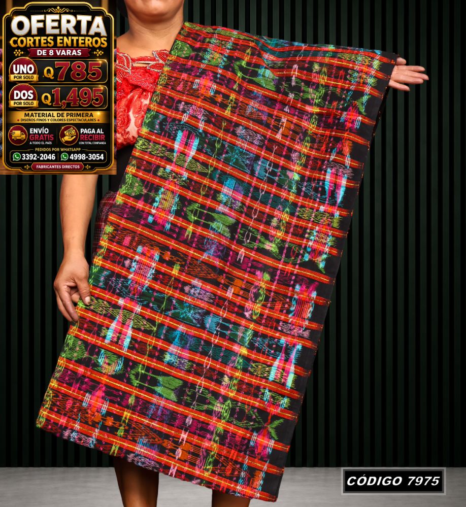 Corte Típico Hilo Alemán de 8 Varas — Q785 | Diseño tradicional guatemalteco
