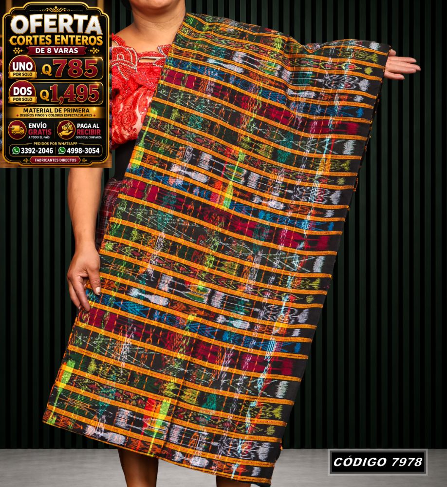 Corte Típico Hilo Alemán de 8 Varas — Q785 | Diseño tradicional guatemalteco
