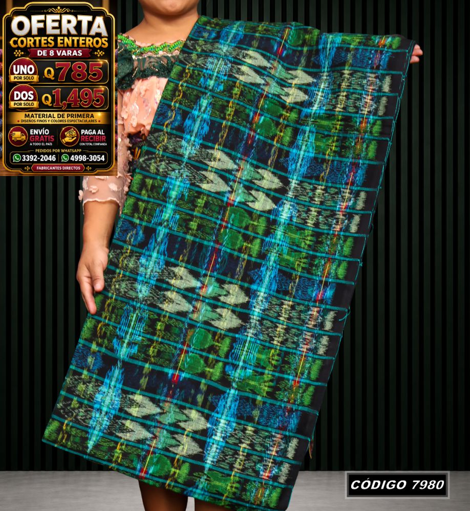 Corte Típico Hilo Alemán de 8 Varas — Q785 | Diseño tradicional guatemalteco
