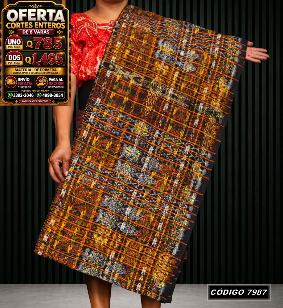 Corte Típico Hilo Alemán de 8 Varas — Q785 | Diseño tradicional guatemalteco