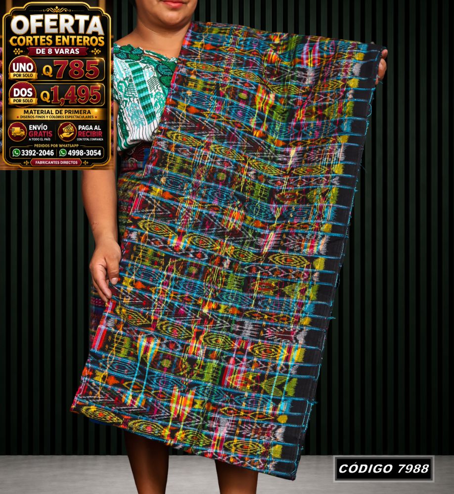 Corte Típico Hilo Alemán de 8 Varas — Q785 | Diseño tradicional guatemalteco